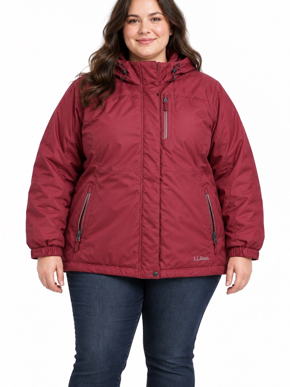 L.L.Bean Rugged Ridge Burgundy Hooded Insulated Parka 2X Plus